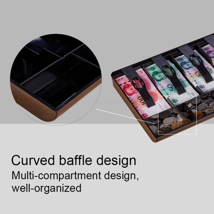 Durable Four-frame ABS Cash Coin Register Insert Tray Cashier Drawer Storage Cash Register Tray Box Classify Organizer, Four-frame (Black)