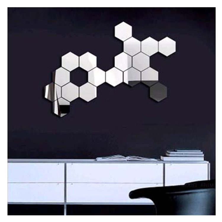 12 PCS 3D Hexagonal Mirror Wall Stickers Set, Size: 4*4cm, Size: 4*4cm (Silver), Size: 4*4cm (Black), Size: 4*4cm (Gold)