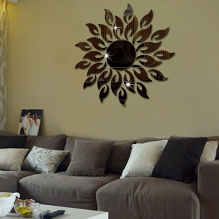Sunflower Mirror Wall Sticker Bedroom Living Room Decoration Wall Stickers, Sunflower Silver, Sunflower Black, Sunflower Glod