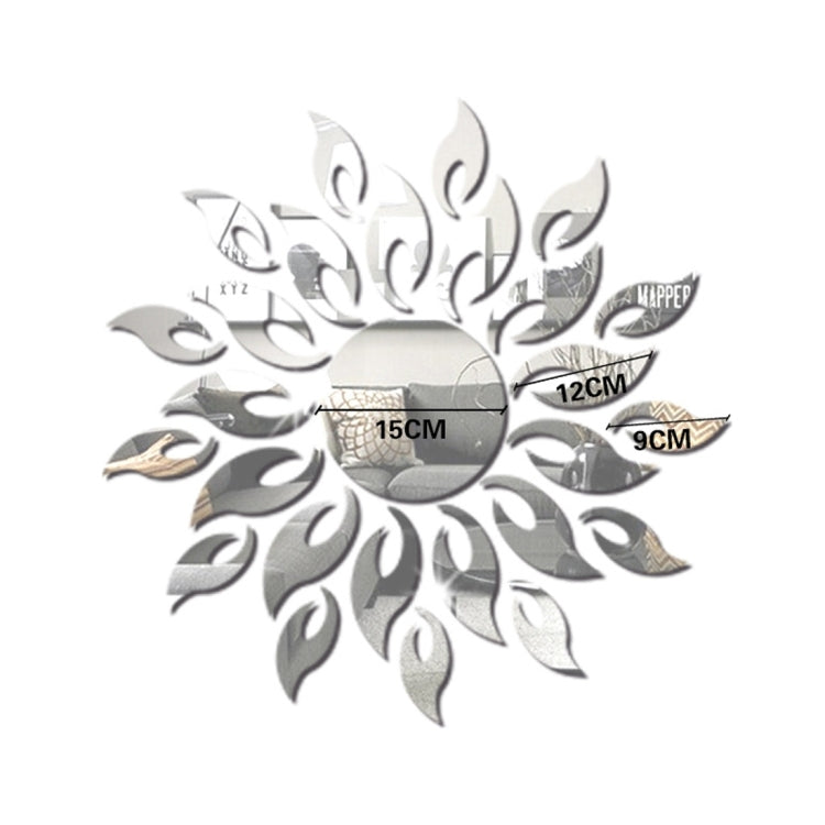 Sunflower Mirror Wall Sticker Bedroom Living Room Decoration Wall Stickers, Sunflower Silver, Sunflower Black, Sunflower Glod