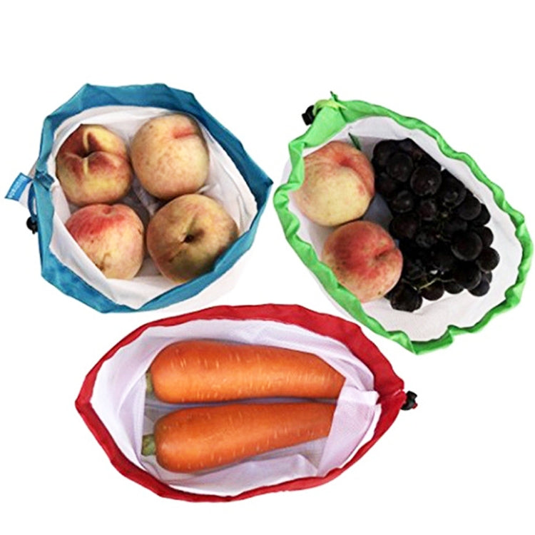 10 PCS Double-Stitched Strength Reusable Fruit Sandwich Pouch Mesh Storage Bags, Size: 30cm x 20cm, Random Color Delivery, Size: 30cm x 20cm