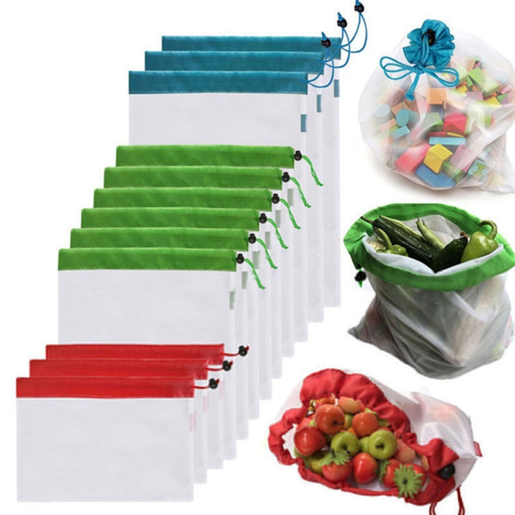 10 PCS Double-Stitched Strength Reusable Fruit Sandwich Pouch Mesh Storage Bags, Size: 30cm x 20cm, Random Color Delivery, Size: 30cm x 20cm