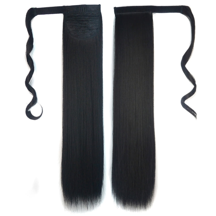 1B# Invisible Seamless Bandage-style Wig Long Straight Hair Wig Ponytail, 1B#