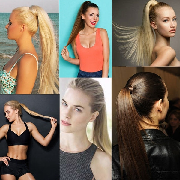613H12# Invisible Seamless Bandage-style Wig Long Straight Hair Wig Ponytail, 613H12#
