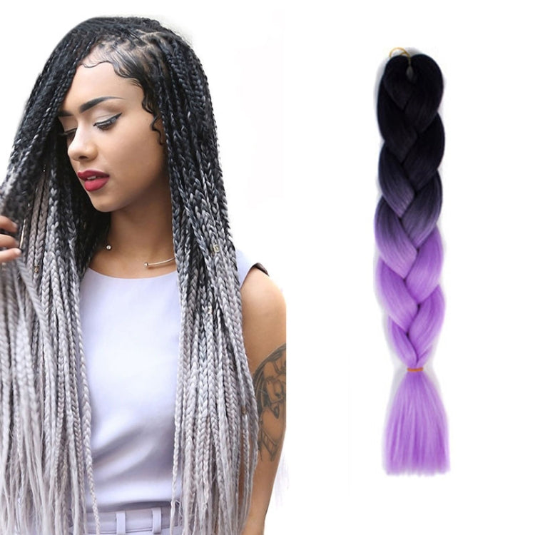 Fashion Color Gradient Individual Braid Wigs Chemical Fiber Big Braids, Length: 60cm(04 Black+Red)