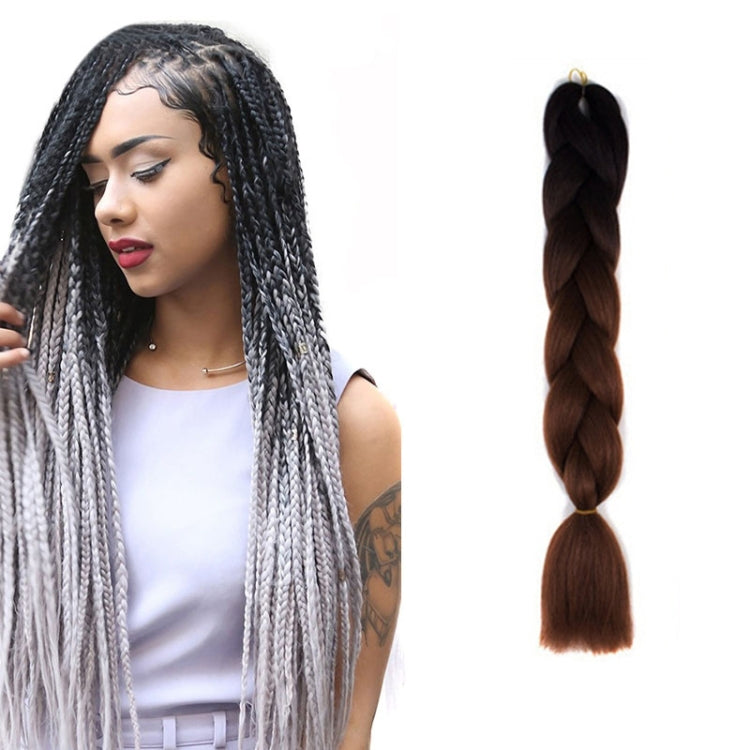 Fashion Color Gradient Individual Braid Wigs Chemical Fiber Big Braids, Length: 60cm(04 Black+Red)