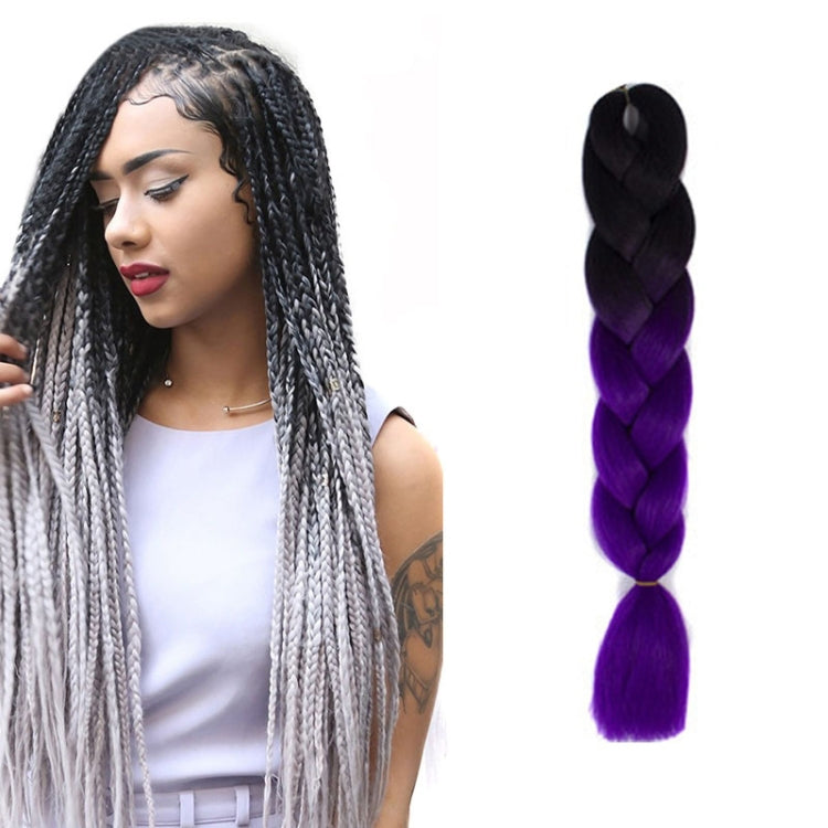 Fashion Color Gradient Individual Braid Wigs Chemical Fiber Big Braids, Length: 60cm(04 Black+Red)