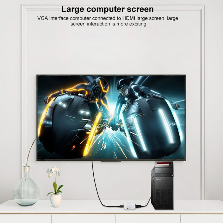 صندوق تحويل الصوت والفيديو الرقمي HW-2107 من Mini VGA إلى HDMI عالي الدقة 1080 بكسل من HOWEI