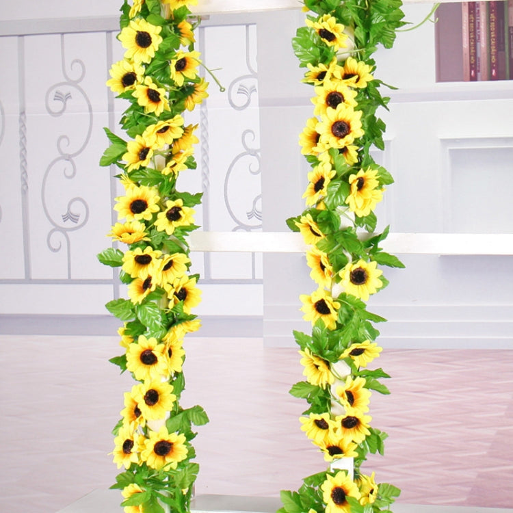 2 PCS Sunflower Artificial Flower Interior Background Wall Window Decoration, Length: 2.6m, Sunflower Flower