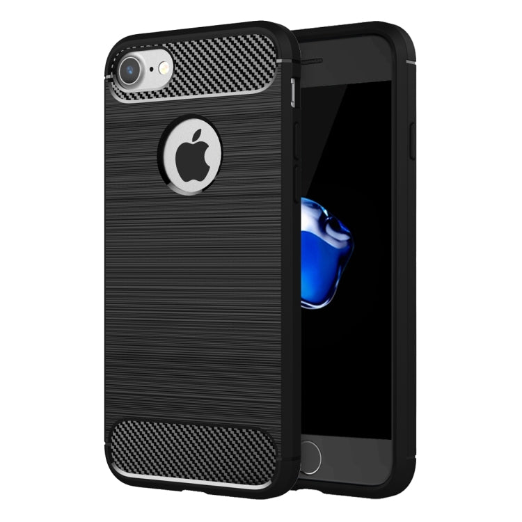 For iPhone 8 & 7 Brushed Texture Fiber TPU Rugged Armor Protective Case, For 8 & 7, For iPhone 8 & 7