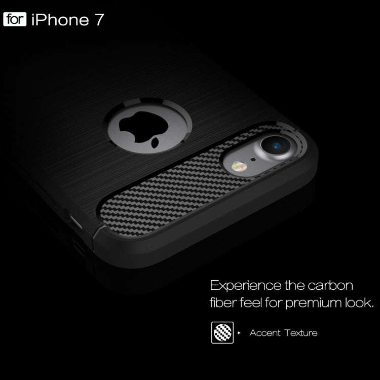 For iPhone 8 & 7 Brushed Texture Fiber TPU Rugged Armor Protective Case, For 8 & 7, For iPhone 8 & 7