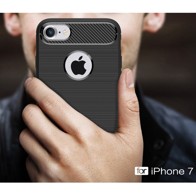 For iPhone 8 & 7 Brushed Texture Fiber TPU Rugged Armor Protective Case, For 8 & 7, For iPhone 8 & 7
