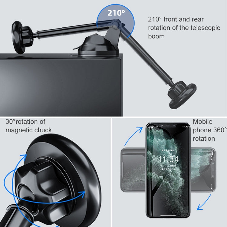 Universal Magnetic Retractable Rotating Car Mobile Phone Holder, Magnetic Retractable Rotating Phone Holder