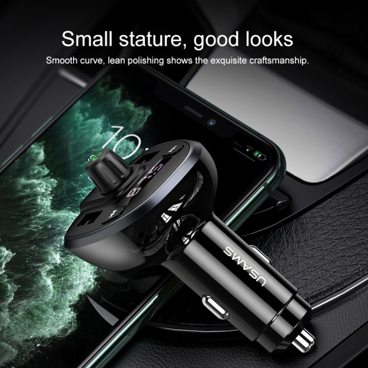 USAMS US-CC115 C21 Dual USB 3.4A Digital Display Wireless FM Car Charger, US-CC115 C21