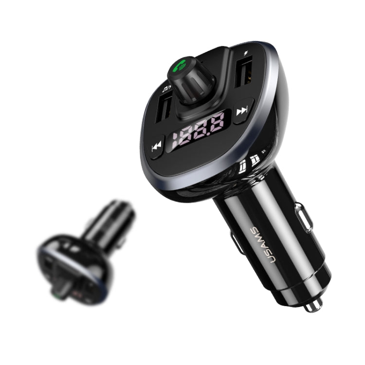 شاحن سيارة لاسلكي بشاشة رقمية مزدوجة USB 3.4A من USAMS US-CC115 C21، US-CC115 C21
