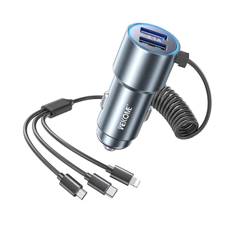 شاحن سيارة سريع 3 في 1 من سلسلة Pop Digital من WK WP-C44، بمنفذي USB، بقوة 33 وات، WP-C44 (أسود)، WP-C44 (أخضر)، WP-C44 (فضي)