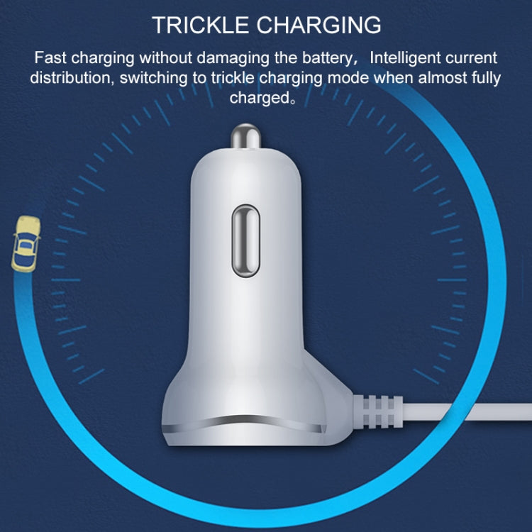 كابل بيانات 3 في 1 WP-C24 3.1A من WK، الإصدار المجاني 8 سنون / Micro USB / USB-C / Type-C + شاحن سيارة USB، WP-C24