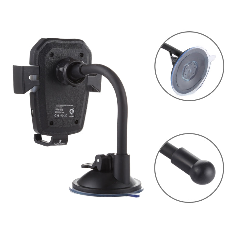 K81 10W QI Universal Rotating Gravity Induction Car Wireless Charging Mobile Phone Holder with Suction Cup, K81
