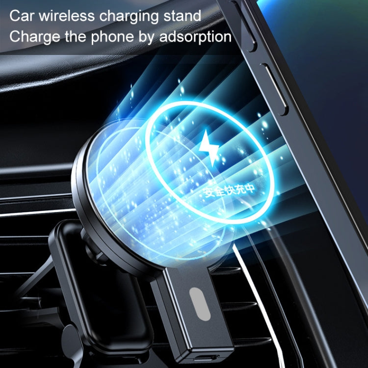 K07 15W Max Output Magnetic Car Air Outlet Bracket Wireless Charger, K07