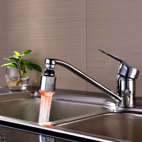 SDF-B5 1 LED ABS Temperature Sensor RGB LED Faucet Light Water Glow Shower, Size: 75 x 37mm, Interface: 22mm (Silver), SDF-B5