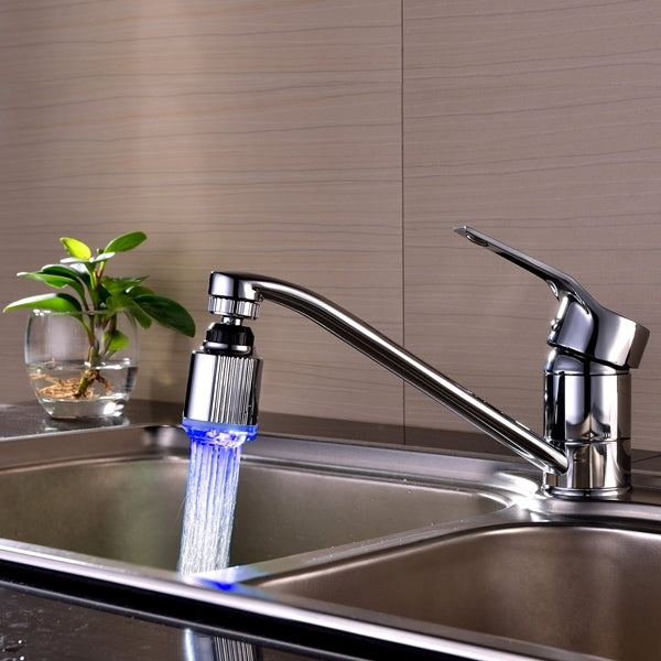 SDF-B5 1 LED ABS Temperature Sensor RGB LED Faucet Light Water Glow Shower, Size: 75 x 37mm, Interface: 22mm (Silver), SDF-B5