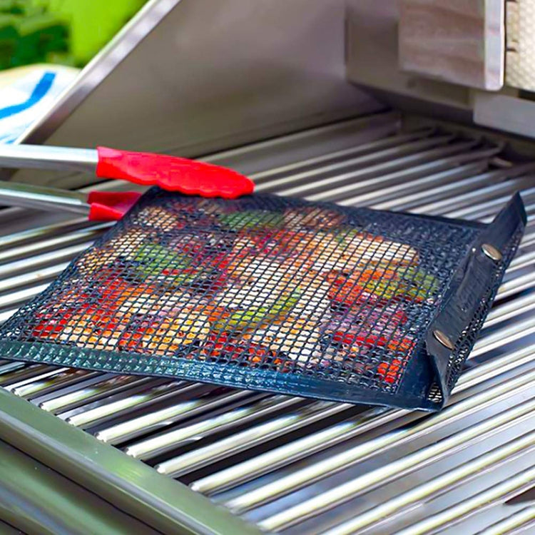 Barbecue Heat Resistant Non-stick Grilling Mesh BBQ Baking Bag, Size: 24 x 14cm (Black), 24 x 14cm (Black)