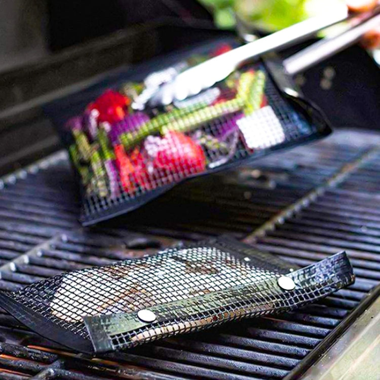 Barbecue Heat Resistant Non-stick Grilling Mesh BBQ Baking Bag, Size: 24 x 14cm (Black), 24 x 14cm (Black)