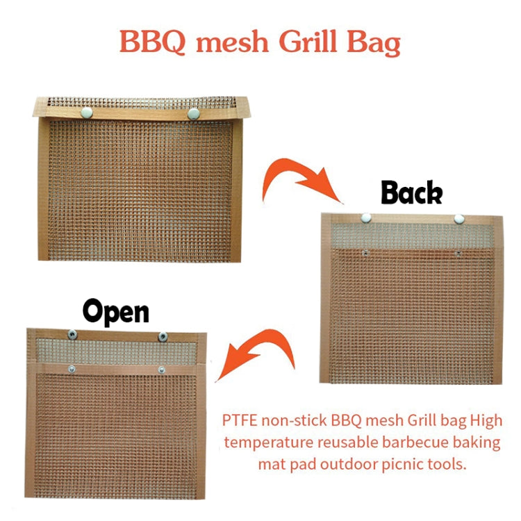Barbecue Heat Resistant Non-stick Grilling Mesh BBQ Baking Bag, Size: 27 x 22cm (Copper), 27 x 22cm (Copper)
