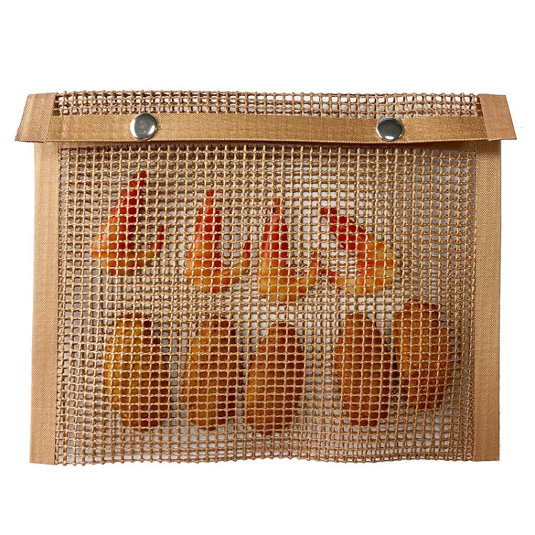 Barbecue Heat Resistant Non-stick Grilling Mesh BBQ Baking Bag, Size: 27 x 22cm (Copper), 27 x 22cm (Copper)