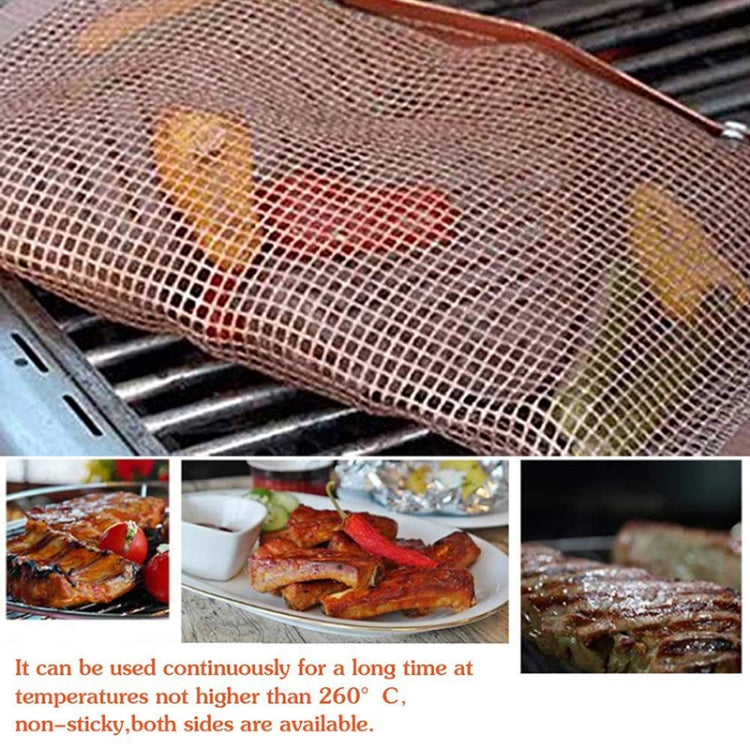 Barbecue Heat Resistant Non-stick Grilling Mesh BBQ Baking Bag, Size: 27 x 22cm (Copper), 27 x 22cm (Copper)