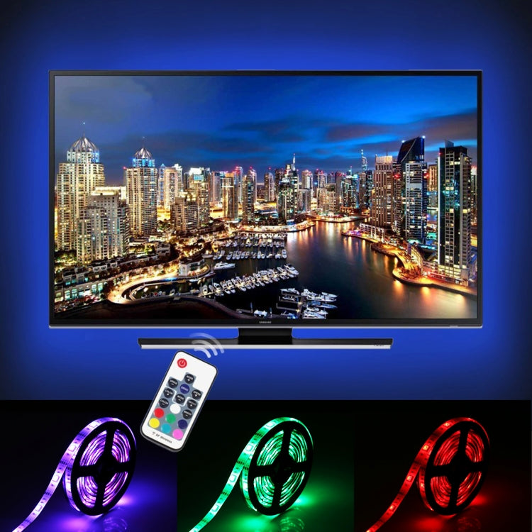60 LEDs SMD 5050 with 50cm USB Interface Cable & 17 Keys Remote Control, DC 5V, 50cm Colorful Light