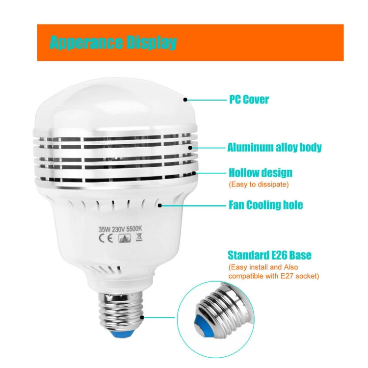 مصباح LED من مانتو PGL35، 35 واط، 120 فولت، 5500 كلفن، 3900 لومن، لإضاءة التصوير الفوتوغرافي، 120 فولت، 3900 لومن