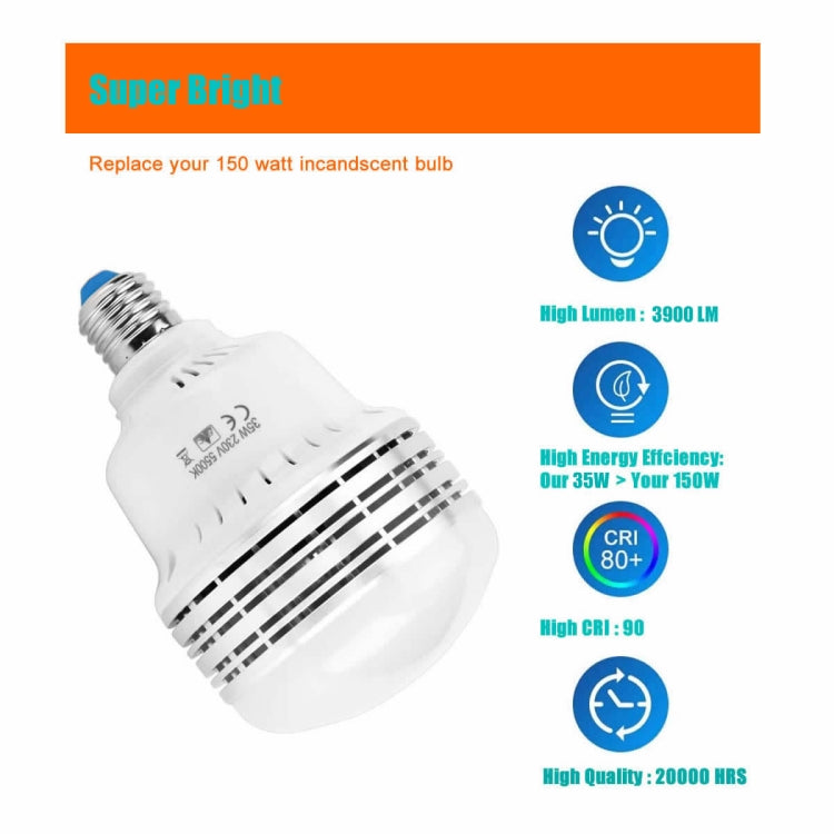 مصباح LED من مانتو PGL35، 35 واط، 120 فولت، 5500 كلفن، 3900 لومن، لإضاءة التصوير الفوتوغرافي، 120 فولت، 3900 لومن