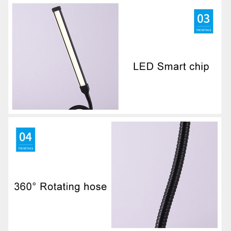 LED Desk Lamp 8W Folding Adjustable Eye Protection Table Lamp, USB Plug-in Version, USB Plug-in Version(Black), USB Plug-in Version(White)