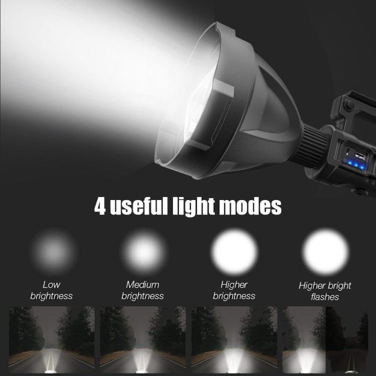 مصباح يدوي LED قوي قابل لإعادة الشحن W590 P50 بقوة 10 وات، كشاف خارجي بأربعة أوضاع مع حامل ثلاثي القوائم، W590 P50