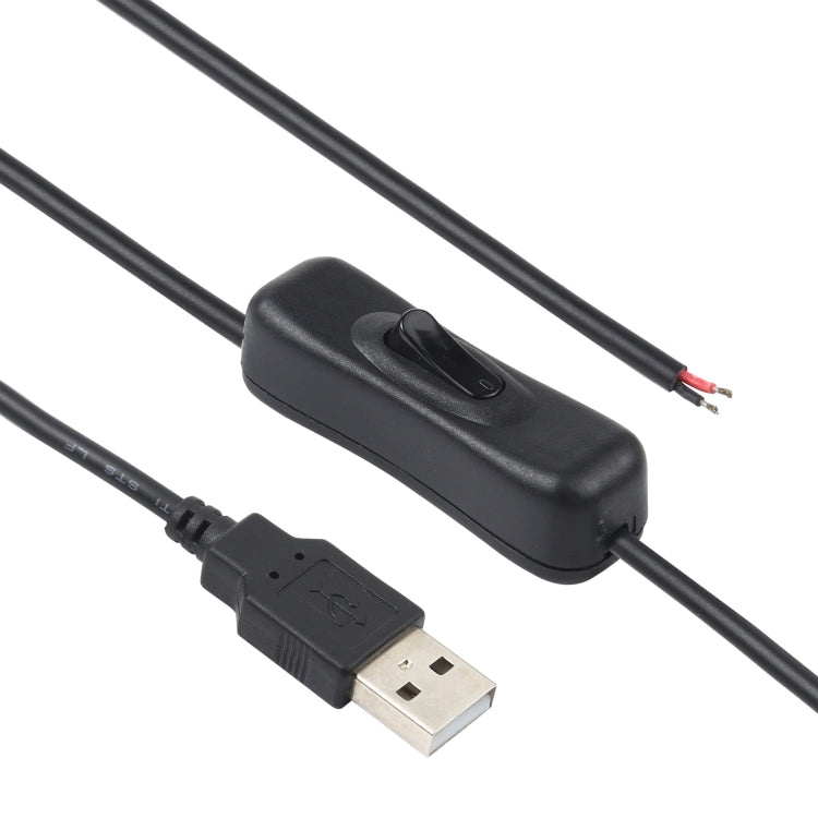 كابل طاقة موصل كهربائي USB لشريط الإضاءة LED، مع مفتاح، طول الكابل: 1 متر
