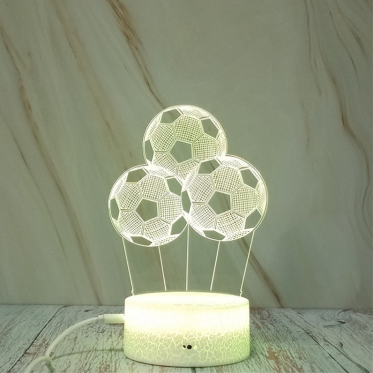 Three Footballs Shape Creative Crack Touch Dimming 3D Colorful Decorative Night Light, Three Footballs Shape