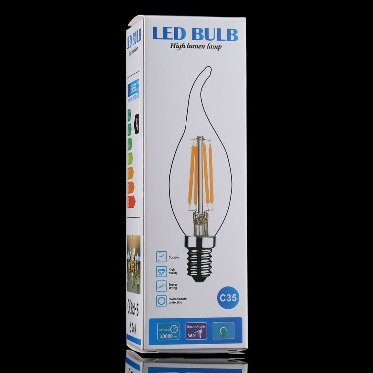 C35 E14 4W 4 LEDs 300 LM 3000K Dimmable Retro LED Filament Light Bulb Energy Saving Light, AC 220V, Long Tail E14 4W 220V Warm White, Long Tail E14 4W 220V White Light