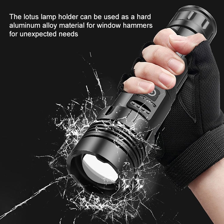 Short Style Micro USB Charging Outdoor Waterproof P70 + COB LED Flashlight, Support Power Display & Telescopic Focusing & 7-level Brightness Adjustment, P70