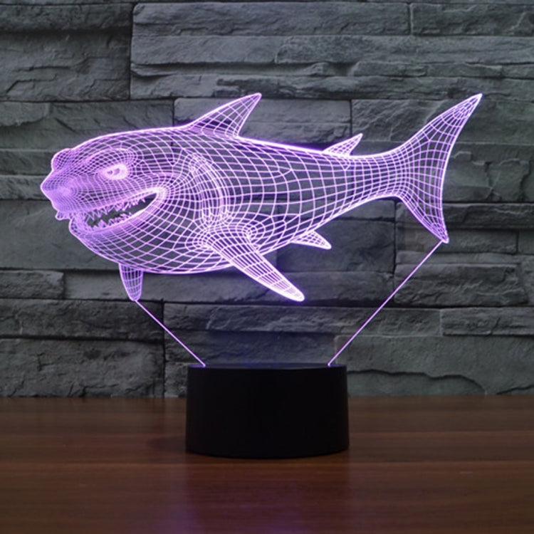 7 Color Discoloration Creative Visual Stereo Lamp Desk Lamp Night Light, Side Face Shark Style