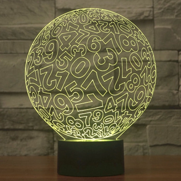 مصباح مكتبي ليلي بتصميم ستيريو إبداعي بسبعة ألوان متغيرة، على شكل أرقام