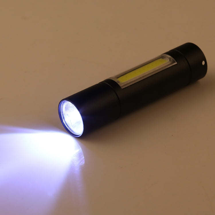 A1 USB Charging Waterproof Fixed Focus XPE + COB Flashlight with 3-Modes & Storage Box, A1
