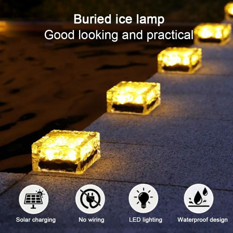 مصباح LED خارجي مربع الشكل يعمل بالطاقة الشمسية مصنوع من الزجاج المقوى، مصباح إضاءة مدمج للحديقة مقاوم للماء IP55، المقاس: 7 × 7 × 5 سم، 7 × 7 × 5 سم