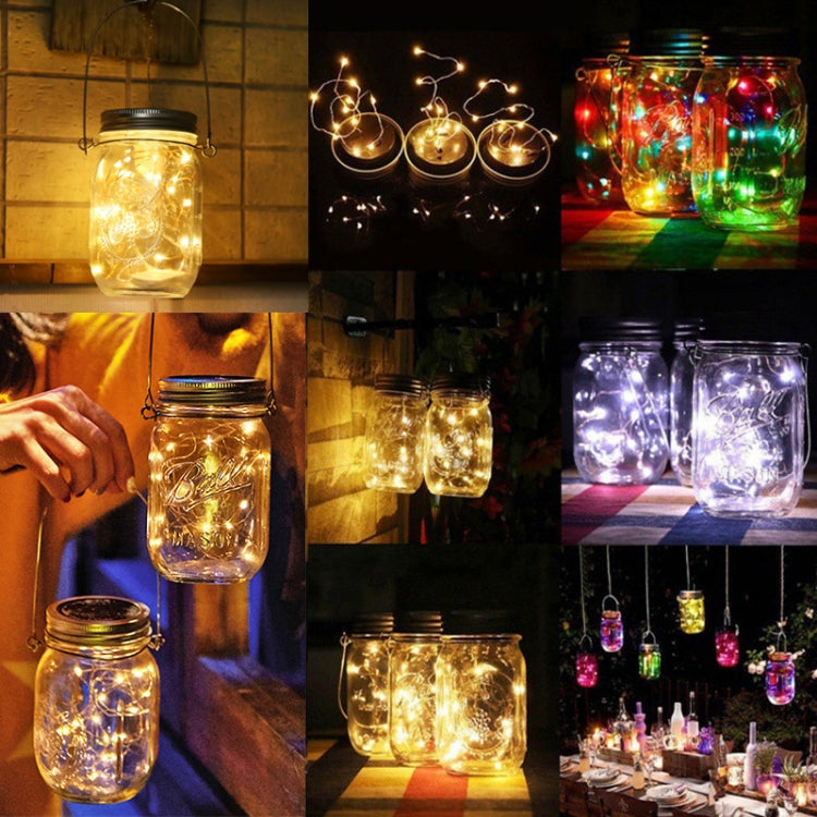 10 LEDs Solar Energy Mason Bottle Cap Pendent Lamp Outdoor Decoration Garden Light, Not Include Bottle Body, 10 LEDs White Light