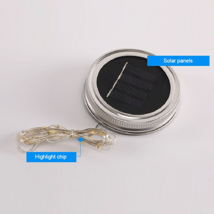 10 LEDs Solar Energy Mason Bottle Cap Pendent Lamp Outdoor Decoration Garden Light, Not Include Bottle Body, 10 LEDs White Light
