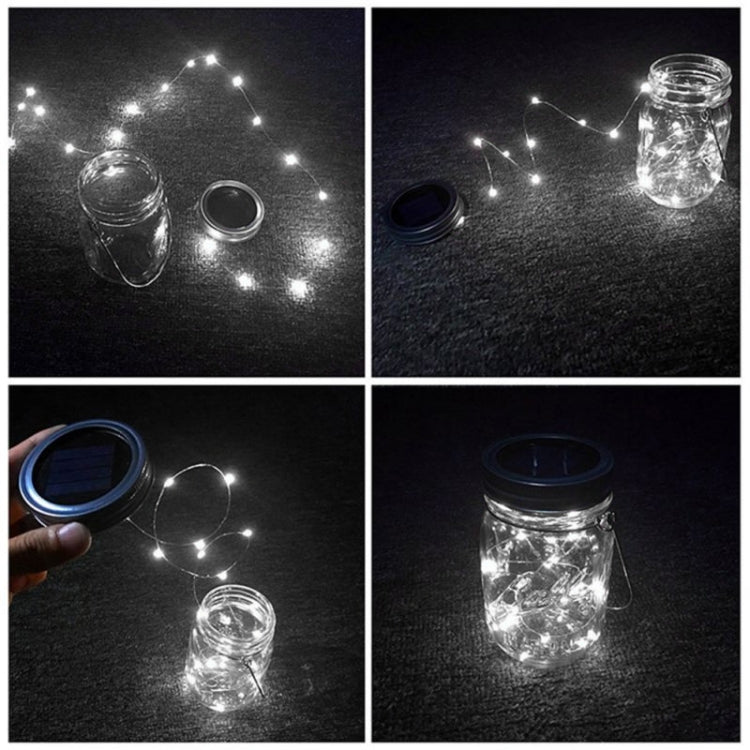 10 LEDs Solar Energy Mason Bottle Cap Pendent Lamp Outdoor Decoration Garden Light, Not Include Bottle Body, 10 LEDs White Light