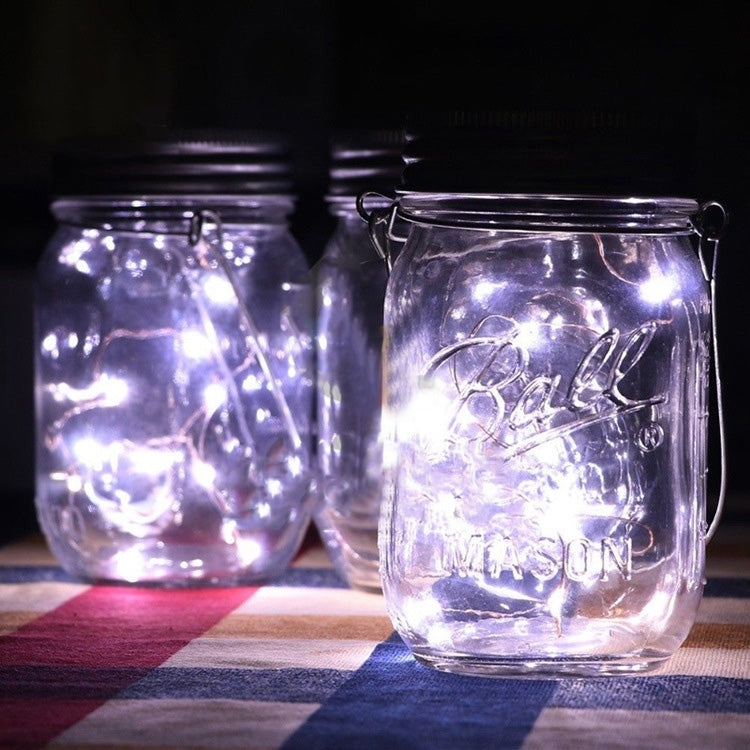 10 LEDs Solar Energy Mason Bottle Cap Pendent Lamp Outdoor Decoration Garden Light, Not Include Bottle Body, 10 LEDs White Light