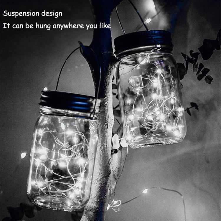 10 LEDs Solar Energy Mason Bottle Cap Pendent Lamp Outdoor Decoration Garden Light, Not Include Bottle Body, 10 LEDs White Light