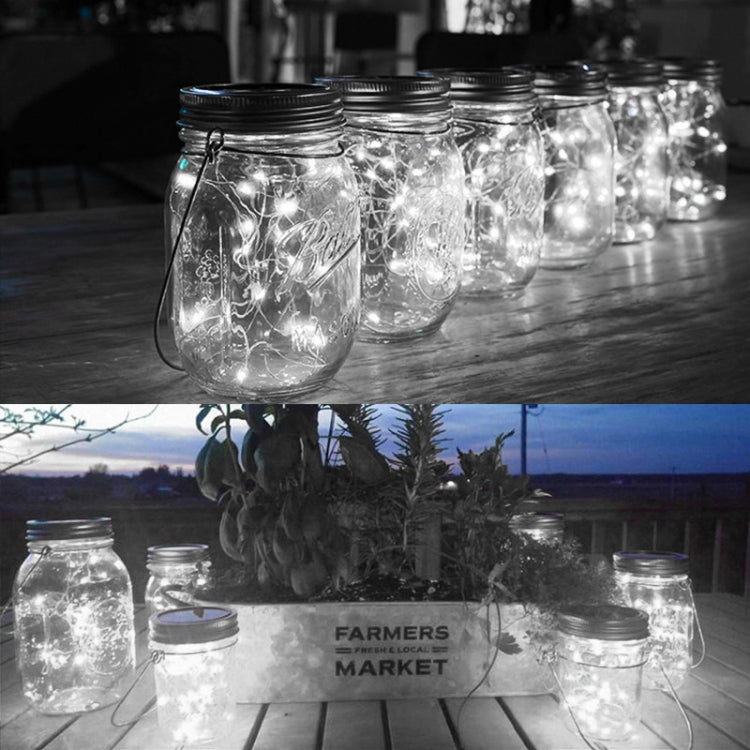10 LEDs Solar Energy Mason Bottle Cap Pendent Lamp Outdoor Decoration Garden Light, Not Include Bottle Body, 10 LEDs White Light