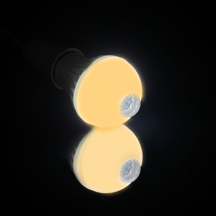 E27 5W 12 LEDs SMD 5730 300LM Infrared Motion Sensor LED Light Bulb, Sensor Distance: 4-6m, AC 220V, E27 5W Warm White, E27 5W White Light